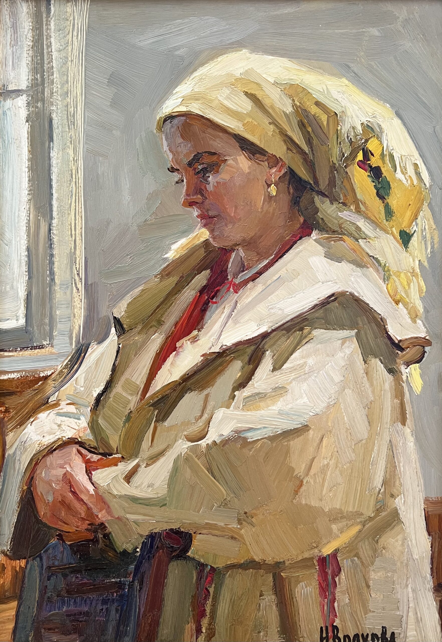 Woman in Yellow Babushka